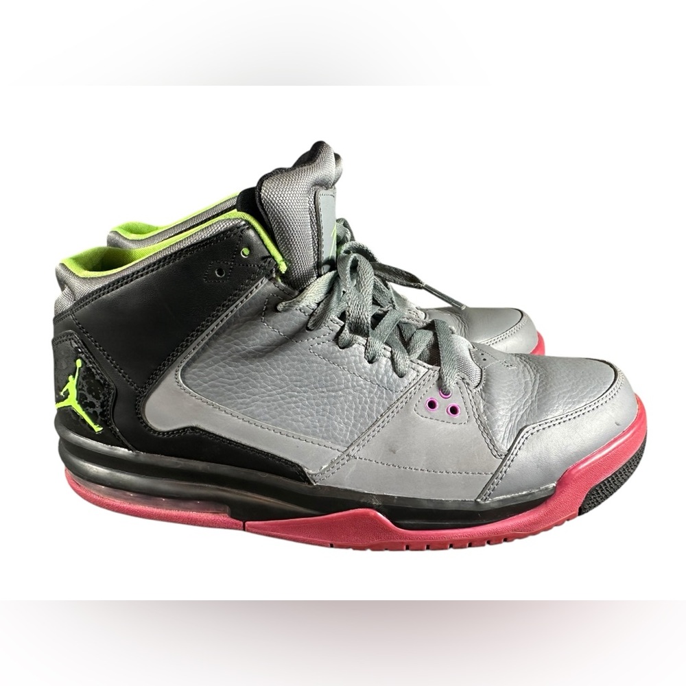 Men's Jordan Flight Origin Basketball Shoes 599593-090 Size 12 Grey Pink Green